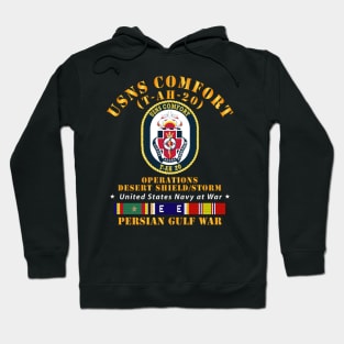 USNS Comfort -T-AH-20 - Gulf War w Ship Ribbons Hoodie